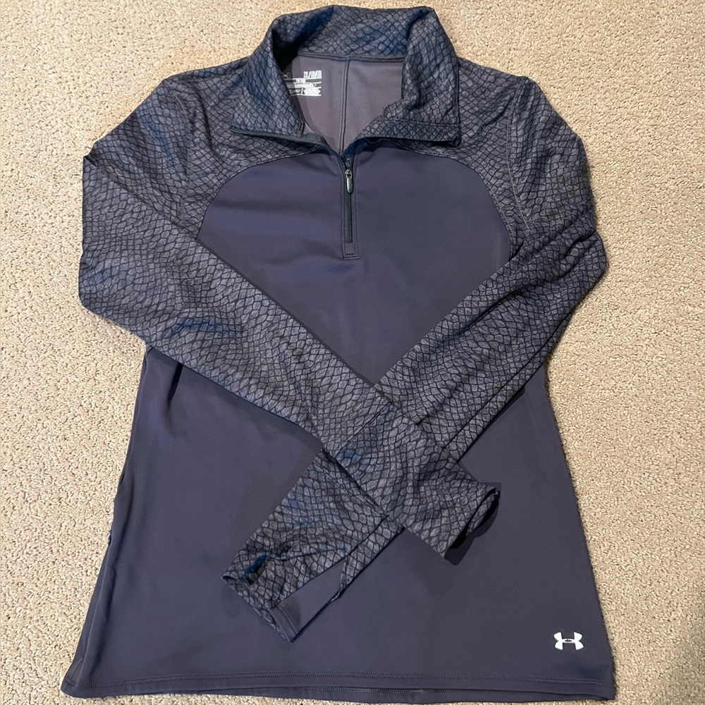Under Armour Blue Long Sleeve Fitted ColdGear Quarter zip.